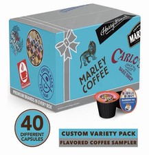 Crazy Cups 40 Flavored Coffee Pods Variety Pack Fully Compatible w. All Keurig