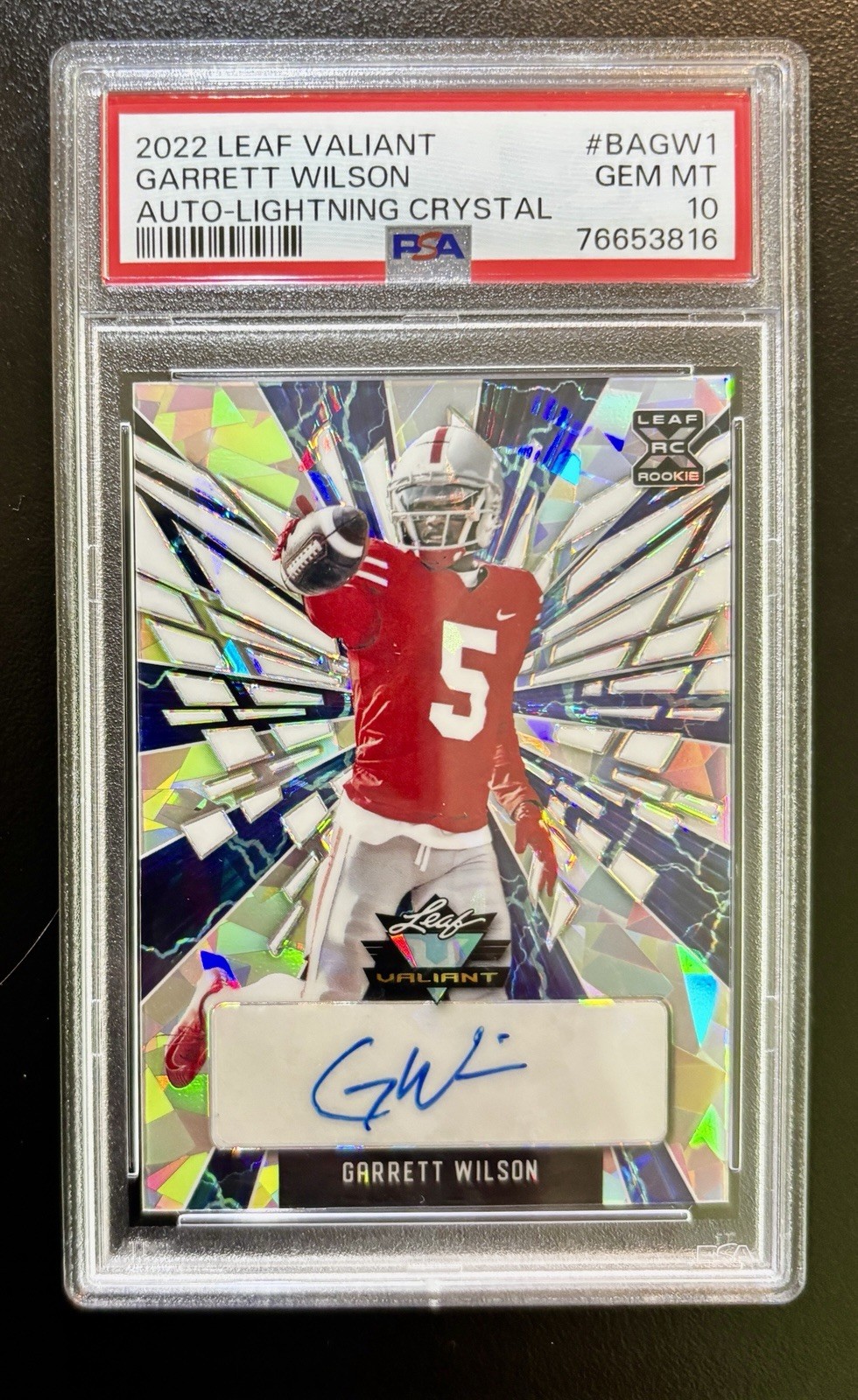 PSA 10 POP 1!!! GARRETT WILSON 2022 AUTO Lightning CRYSTAL  /4  Rookie