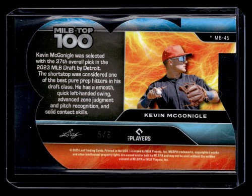 KEVIN MCGONIGLE 2025 Leaf Baseball Nation #5/8 PURPLE PRISMATIC - Picture 2 of 2