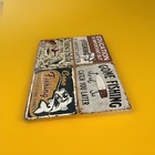 Lot of 4 Funny Fishing Metal Signs Rustic Decor Gone Fishing Humor — photo 2
