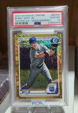 2020 Bowman Chrome Pro Bobby Witt Jr. BCP25 Gold Shimmer Refractor /50 RC PSA 10