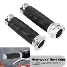 1" Motorcycle Handle Bar Hand Grips For Harley Road King Softail Yamaha Kawasaki