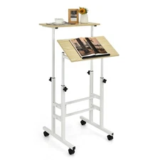 Topbuy Mobile Standing Desk Height Adjustable Stand Up Computer Workstation