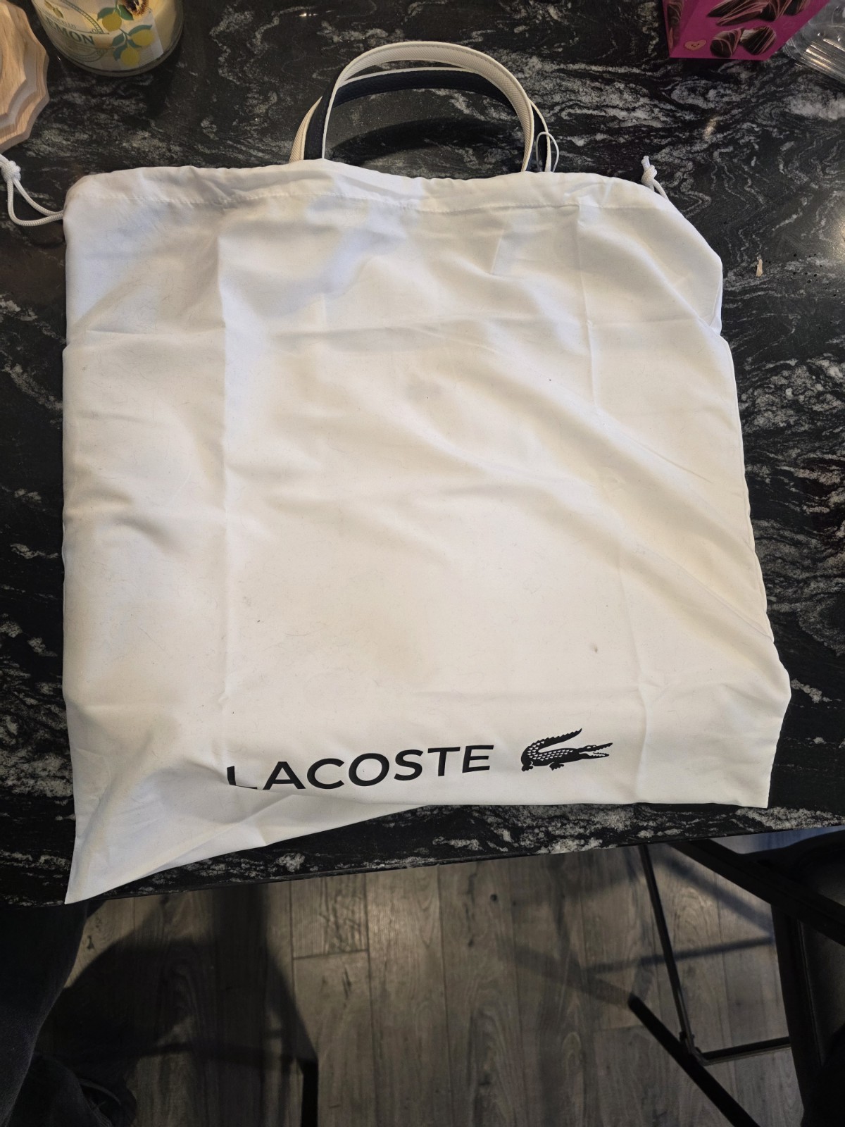 Women Lacoste Anna Large Reversible Tote Bag White/Navy Out of Stock everywhere thumbnail 4