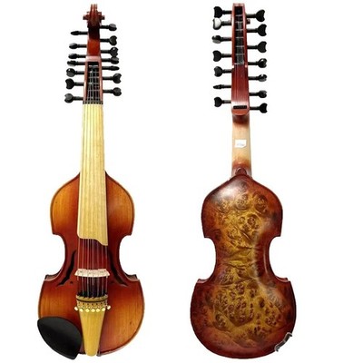 Master Viola d'Amore, 7×7 Strings 14'', Bird's Eye maple wood, Old type Fiddle
