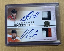 2009-10 UD The Cup Signature Patches AUTO Jonathan Toews / Jeff Carter 09/35