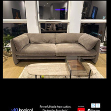 B&Q Chester Bouclé Beige 4-Seater Contemporary Sofa 220cm Length