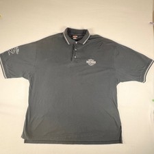 Harley-Davidson Mens Polo Shirt 2XL Black Cotton Central Texas Austin USA Made