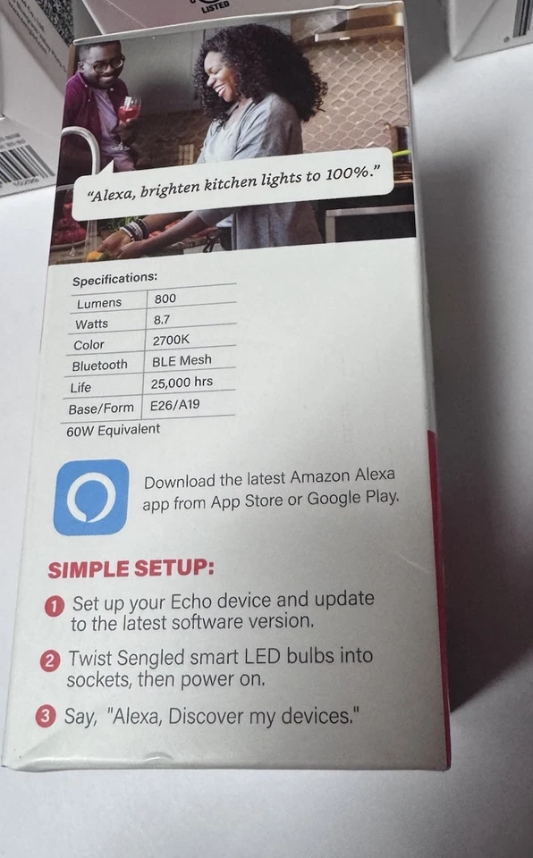 6 Singled LED Smart Light Bulb (A19) Matter-Enabled Works with Alexa New - Image 4 of 4