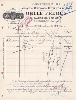 16 COGNAC caps GELLE FRERES 1892 crib