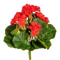 artplants Kunst Blume Geranie Cronvel, Steckstab, Crossdoor, Rot, 25Cm