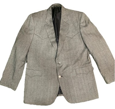 Circle S Ranch & Western Stone Gray Embroider Sports Coat Blazer Jacket Mens 44R