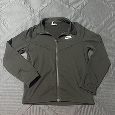 Nike Jacket Youth M Black Full Zip Track Mock Neck Swoosh Logo Gym FD3067-010