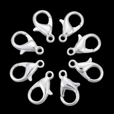 Silver Plated Lobster Clasps 12mm Make Jewellery Claw Findings Fastener 10/25/50
