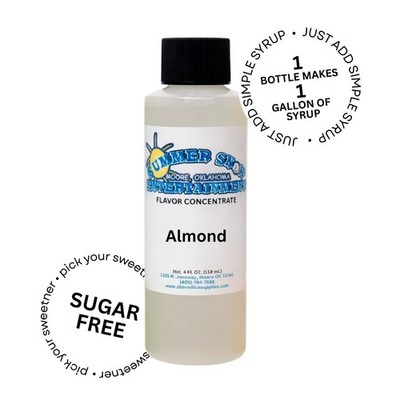 ALMOND SYRUP MIX SHAVED ICE / SNOW CONE Flavor  CONCENTRATE (MAKES 1 GALLON)