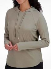 Sage Collective Women  s Ribbed Pullover Hoodie Size Small Green