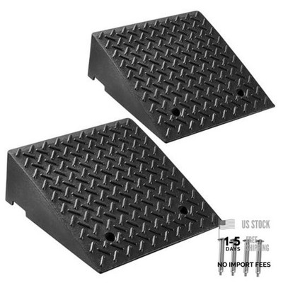 Rubber Curb Ramps, 2 Pack, 7   Rise Height, 19.3'' L x 19.3'' W, 7'' Rise