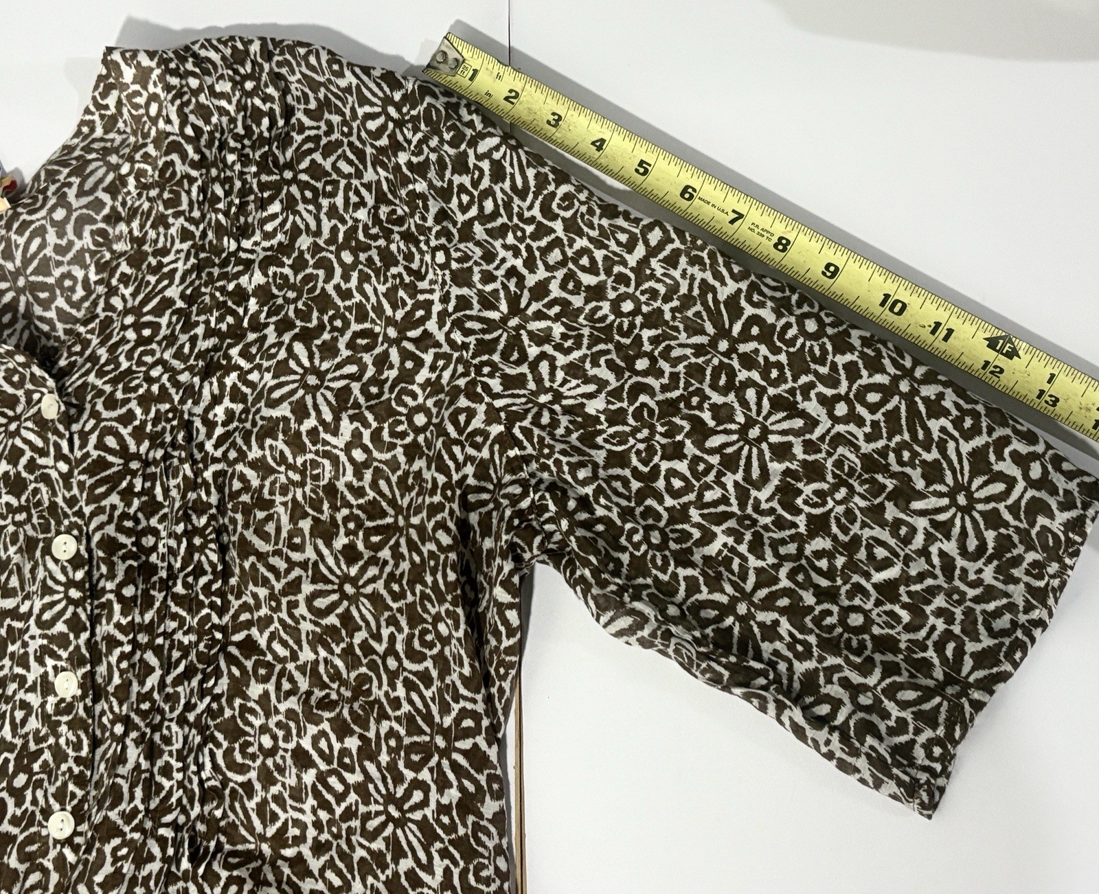 ruby rd petite Blouse Brown  Button Up Lightweigh… - image 9