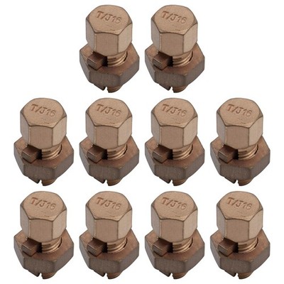 10 PCS HighStrength Brass Split Bolt Connectors TJ16 Grounding Clamps Wire
