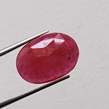 11x15.8mm Ruby Glass Filled Faceted Oval Cabochons, Loose