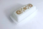 VINTAGE PYREX BUTTERFLY GOLD BUTTER DISH W/ LID  72-A Mint Condition USA Made