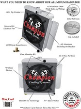Er Champion 1 Row Radiator16 Fan For 1967 Plymouth Belvedere 6 Cylinder Engine