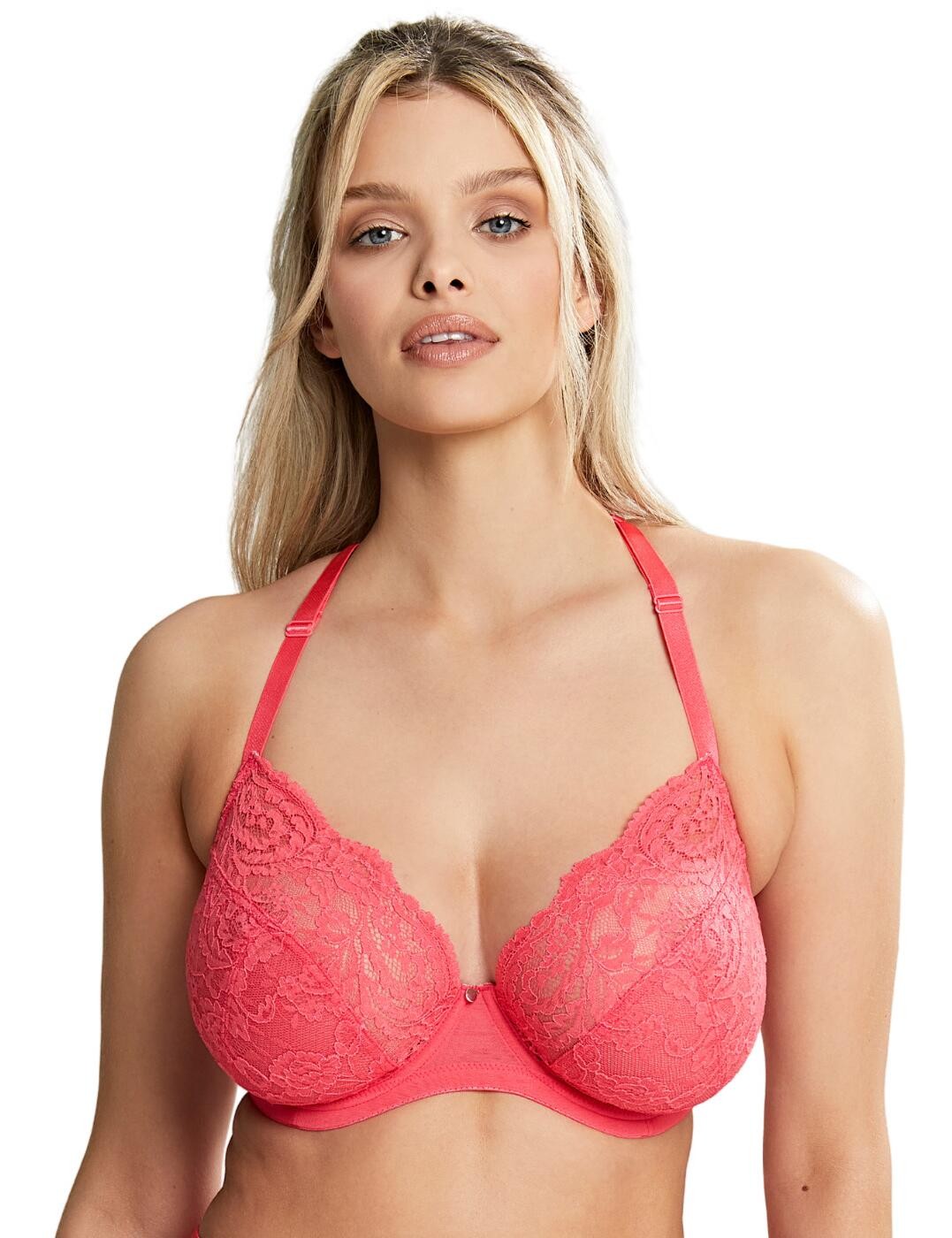 34E Cleo by Panache Addison Bra Plunging Underwired Lacy Womens Lingerie 10616
