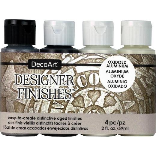 DecoArt Designer Finishes Paint Pack 4pcs - Oxidized Aluminum