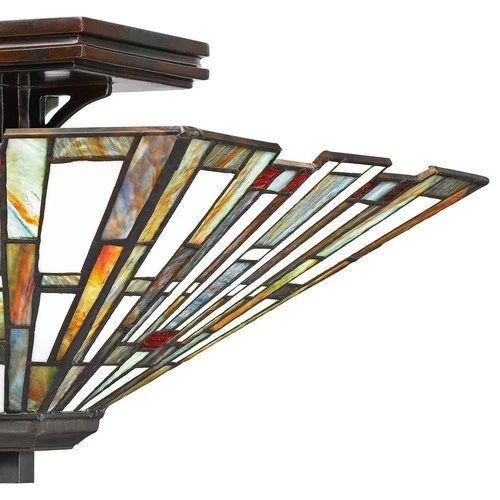 Quoizel Maybeck 14 1/2" Valiant Bronze Tiffany Style Ceiling Light - Picture 3 of 3