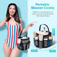 8-Pocket Portable Mesh Shower Caddy for College Dorm Room
