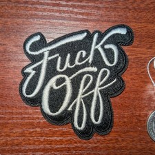 Funny Patch Fvck Off Punk Attitude Biker Goth Emo Embroidered Iron On 3x3"