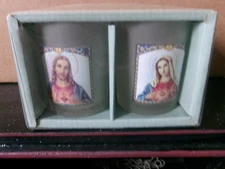 Lumin essence 2 Pack Jesus and Mary candle Holders NIB