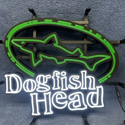 NEW IN BOX DOGFISH HEAD BEER LIGHT UP LED SIGN 17” X 15” BREWERY