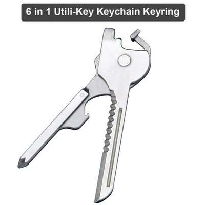 Utili-Key 6-in-1 Key Ring Chain Multitool Stainless Steel Pocket Tool Neu