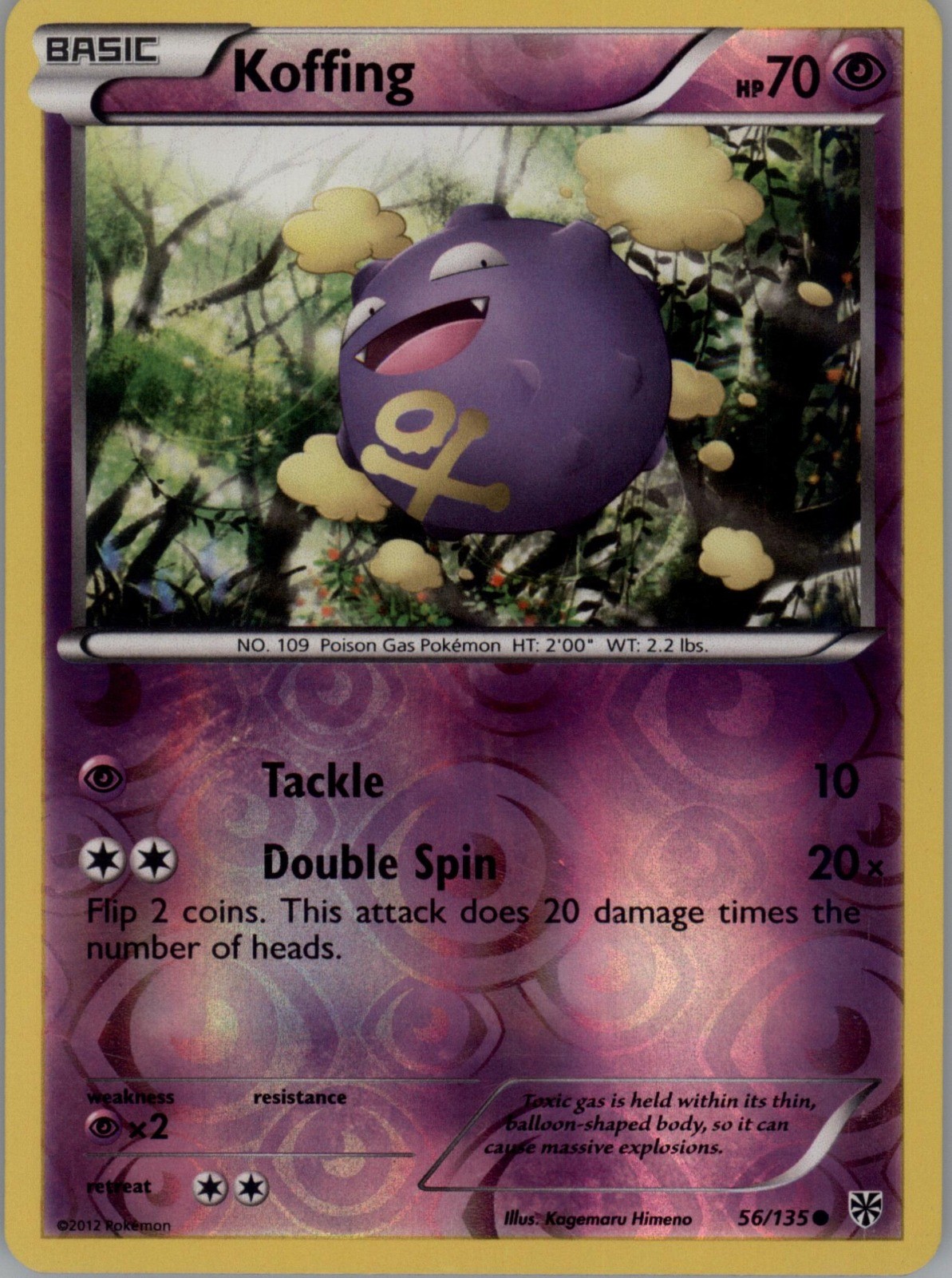 Koffing (56) 56/135 Reverse Holo - Pokemon Plasma Storm