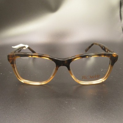 FLOWER Eyeglass Frames LUCY 6010 Brown Tortoiseshell Amber Gradient 52-15-140