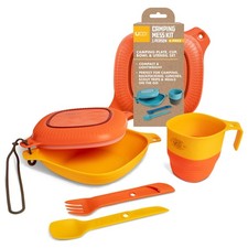 6-Piece Camping Mess Kit with Bowl Plate Collapsible Cup and Switch Spork