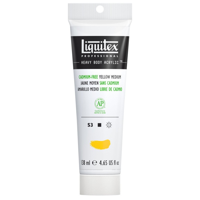 Peinture acrylique jaune moyen Liquitex tube 138ml Heavy Body pour votre atelier