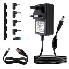 24V 1A Power Supply Adapter with 5 Tips 100V 240V AC to DC 24Volt Transformer