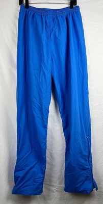 VTG 90s Helly Hansen Blue Nylon Wind Rain Pants Zippered Legs - Made in Korea L