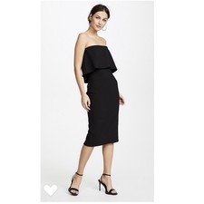 Revolve LIKELY Driggs Strapless Black Sheath Midi Dress Size 4