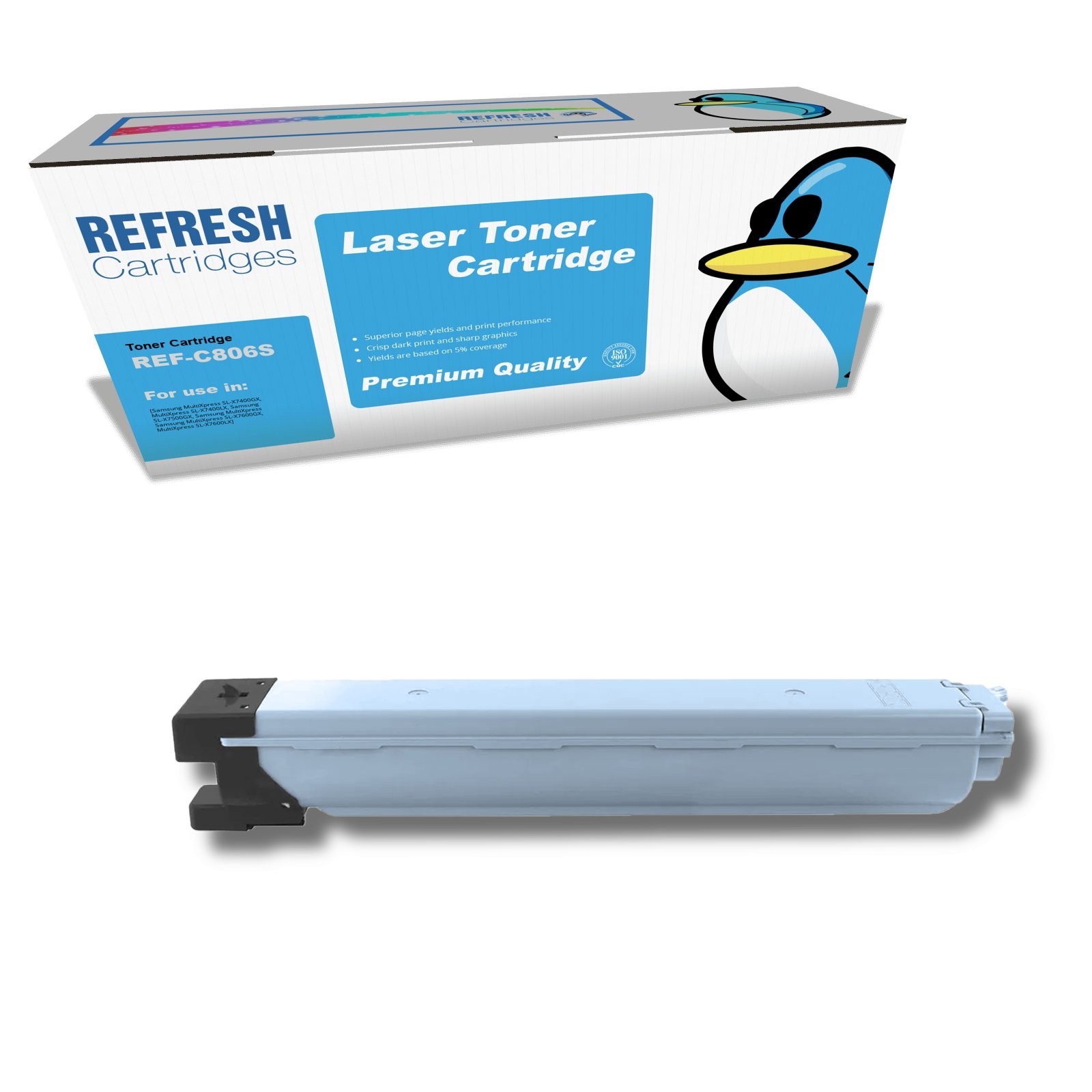 Refresh Cartridges Cyan C806S Toner Compatible With Samsung Printers