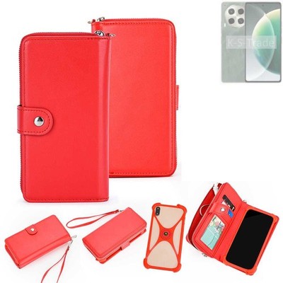 2in1 Hülle Portemonnee für Tecno Camon 30 4G Schutzhülle Case Handyhülle rot