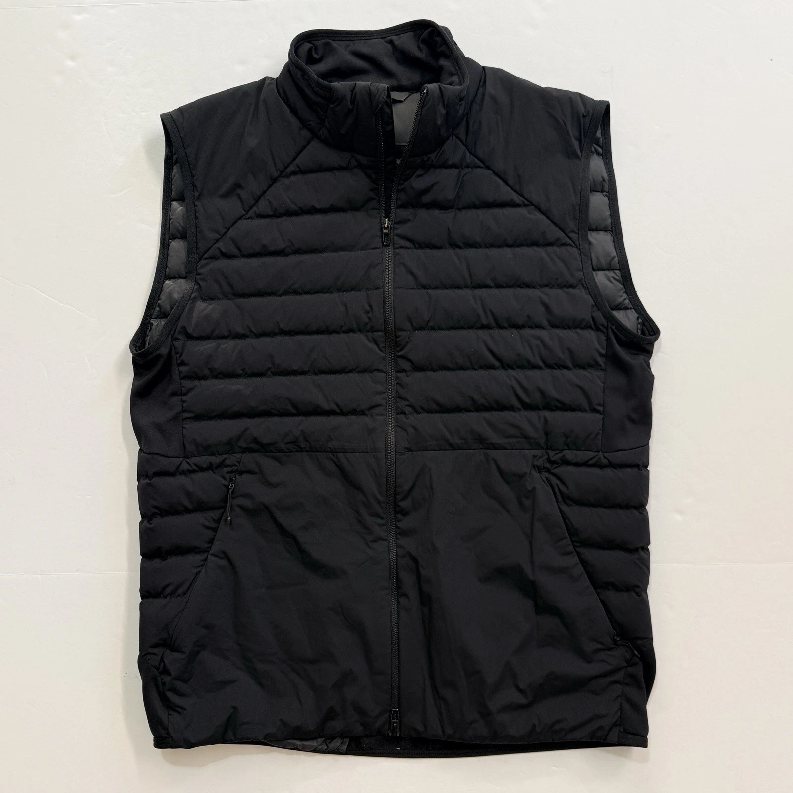 Lululemon Vest Mens Large Black Down For It All Primaloft Puffer Full Zip