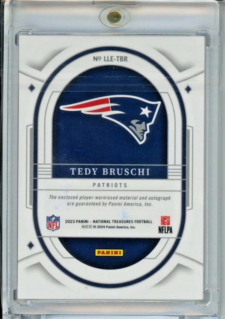 2023 National Treasures Lasting Legacies Tedy Bruschi Auto #LLE-TBR 🔥#'d 4/5 view 2