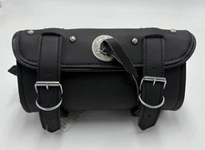 Motorcycle Front Fork Tool Bag PU Leather Handlebar Sissybar Storage Bag General