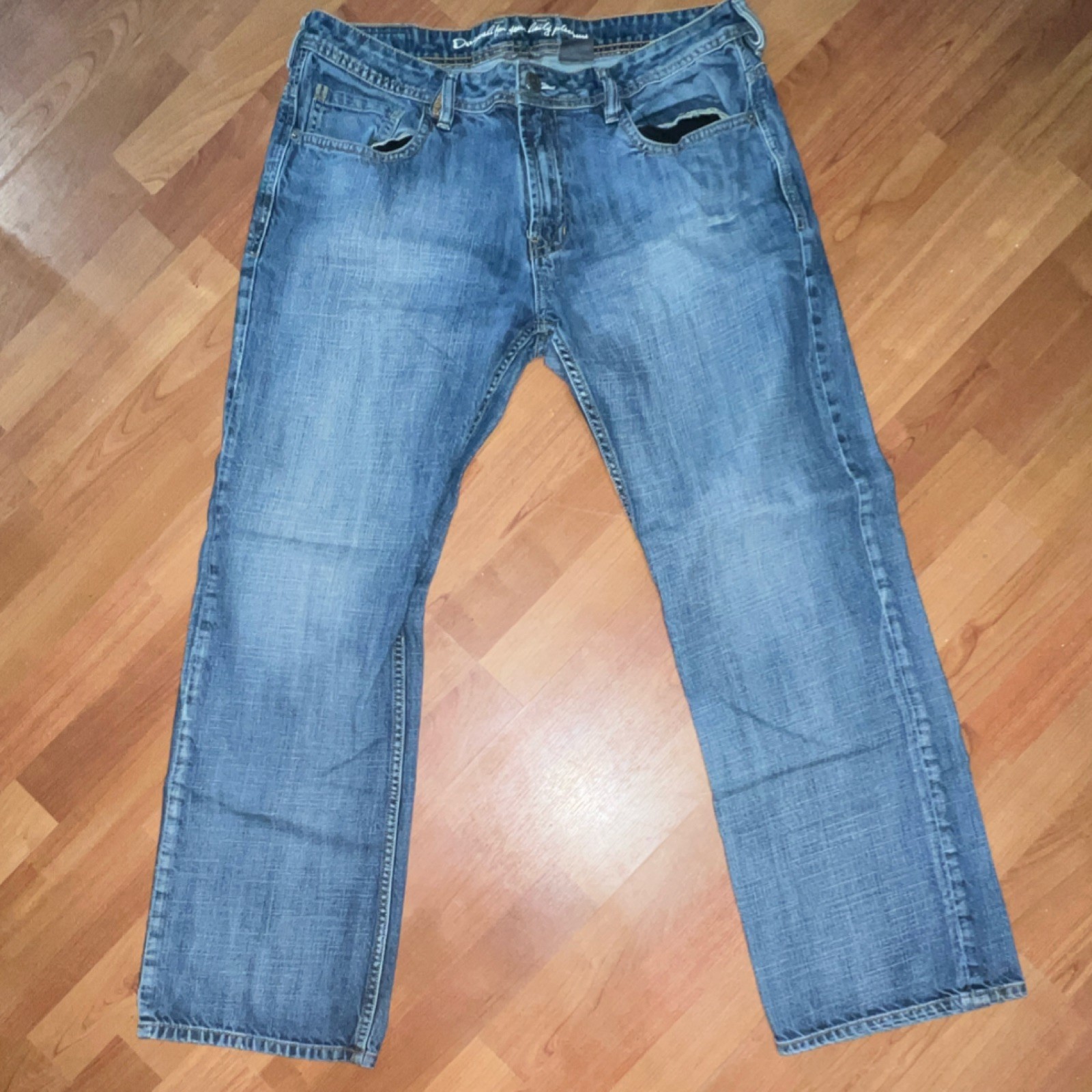 I Jeans By Buffalo Blue Denim Straight Leg Reg Fit 5-Pocket Men's Cotton 36/32