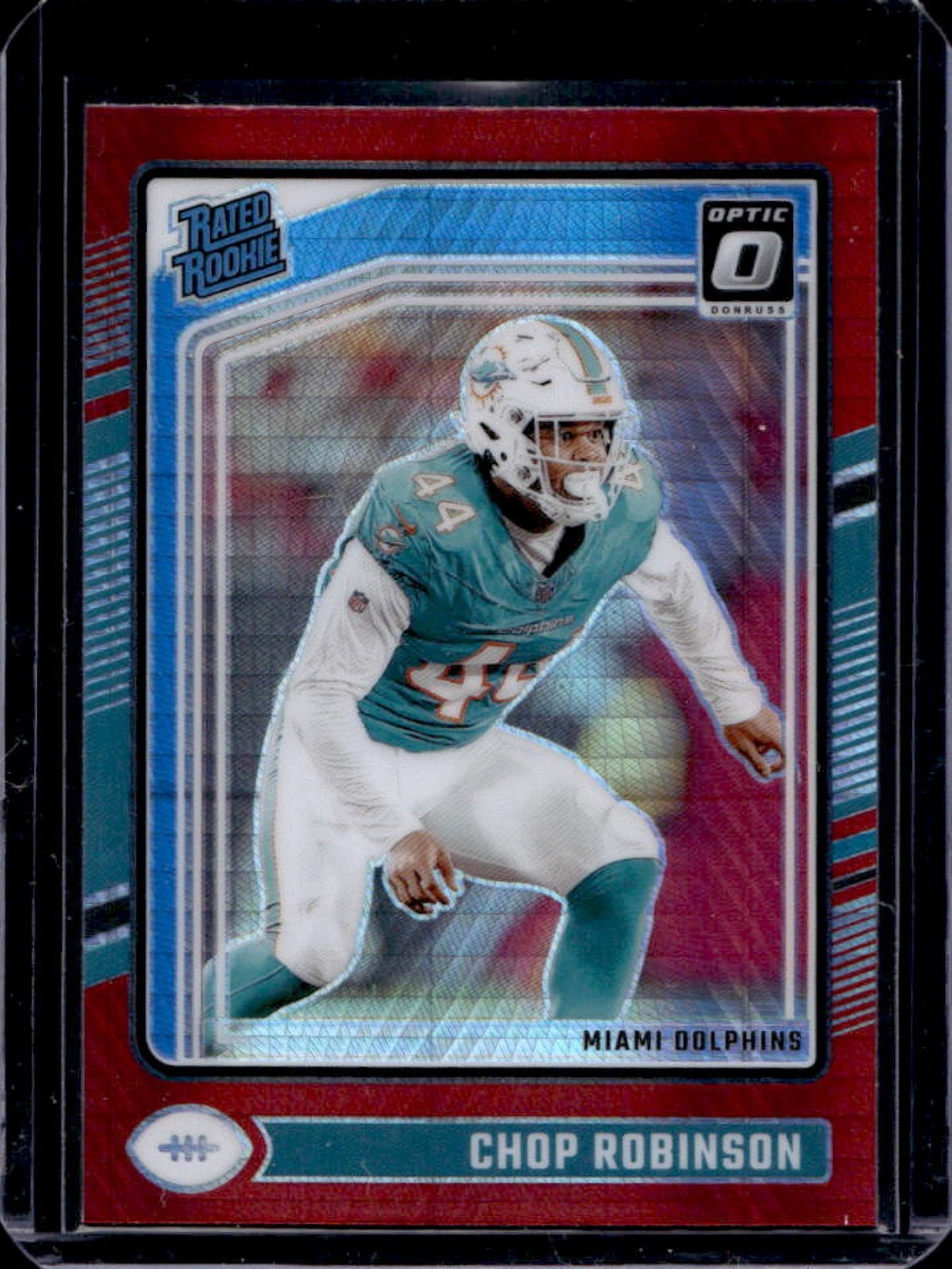 2024 Donruss Optic Chop Robinson Red Hyper Rated Rookie #219 Dolphins