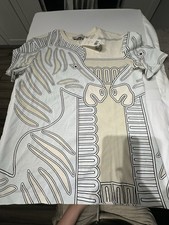 *SOLD OUT* TORY BURCH PRINTED SILK FRONT T-SHIRT DRESS BLUE ZEBRA