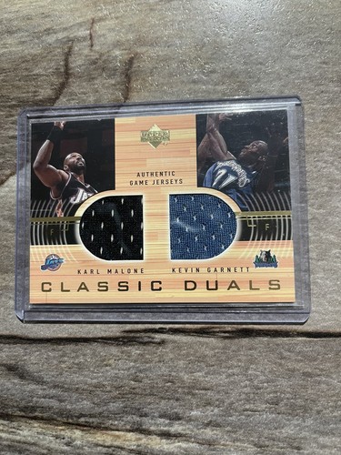 Kevin Garnett Karl Malone 2001-02 Upper Deck Classic Duals Game Used Jersey SP